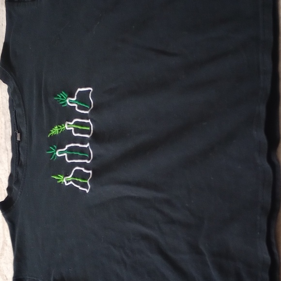 🧡2/$10 NWOT RAKELI Embroidered Plant Cropped T-Shirt. "Water Your Plants" - Picture 3 of 6
